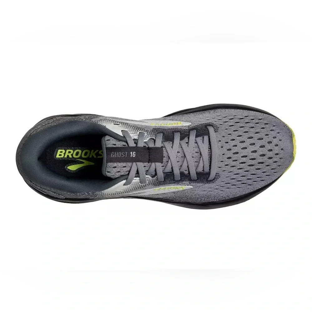 Brooks Ghost 16 in Grey/Lime tennis shoes sneakers Size Men’s 10 - Picture 3 of 11